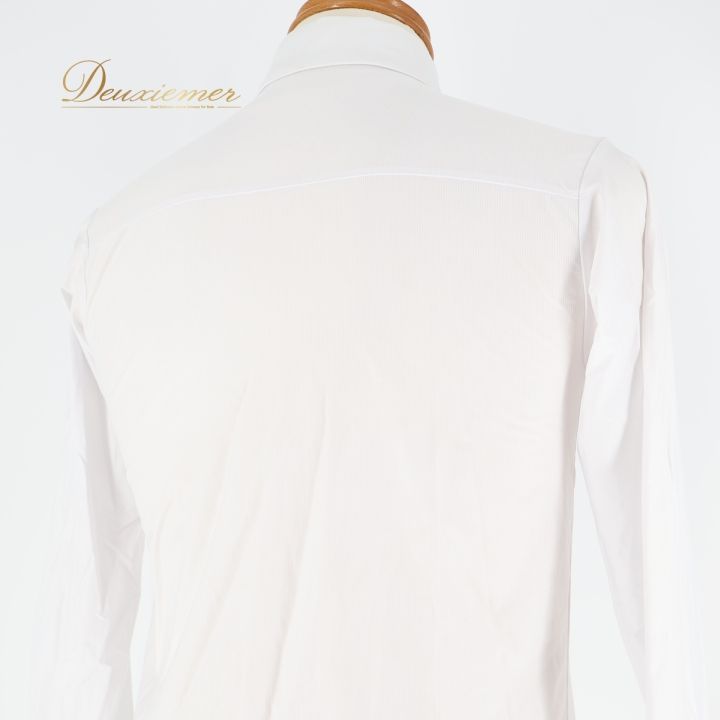 社交ダンスgentil HOMME M長袖シャツ リブ伸縮オフ白 社交ダンスgentil