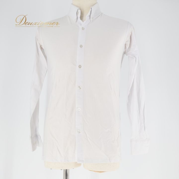 社交ダンスgentil HOMME M長袖シャツ リブ伸縮オフ白 社交ダンスgentil