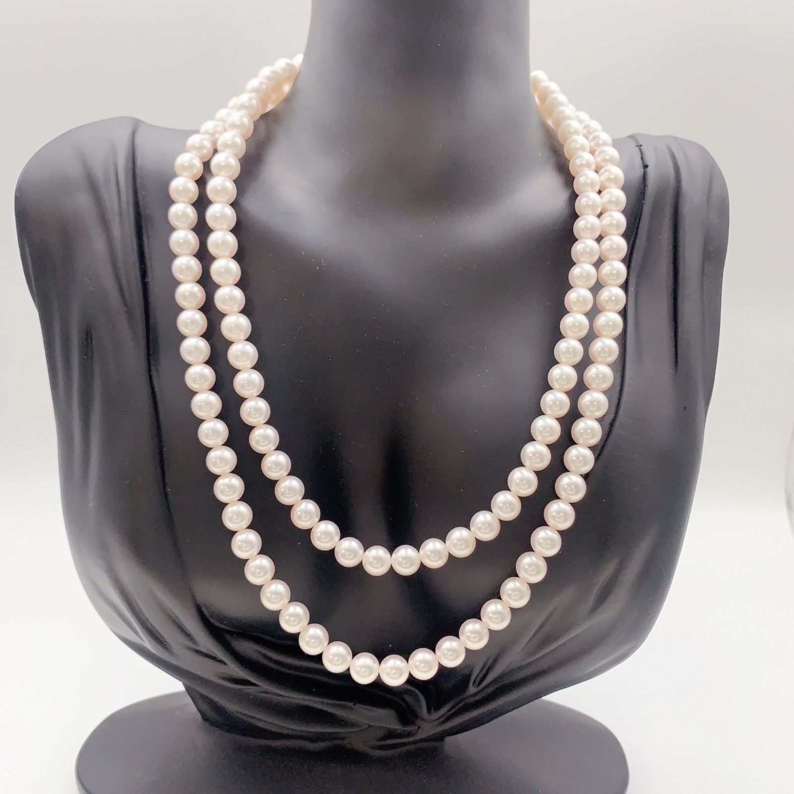 中古ミキモト MIKIMOTO アコヤ真珠6.5-7mm パール ネックレス K18WG