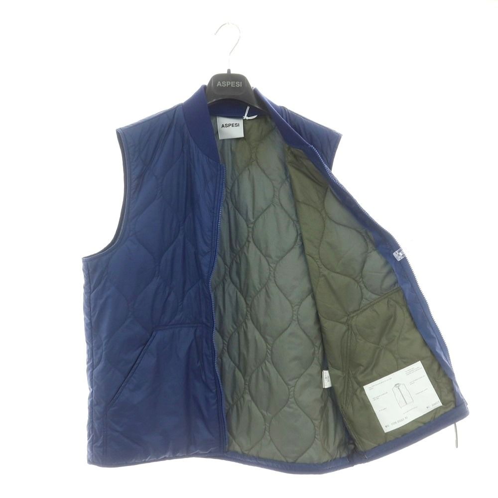 新品】アスペジ ASPESI ナイロン 中綿ベスト ブルー【サイズL】【メンズ】