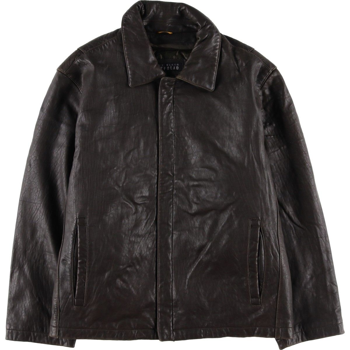 古着 90年代 ペリーエリス PERRY ELLIS PORTFOLIO 中綿入り レザー 