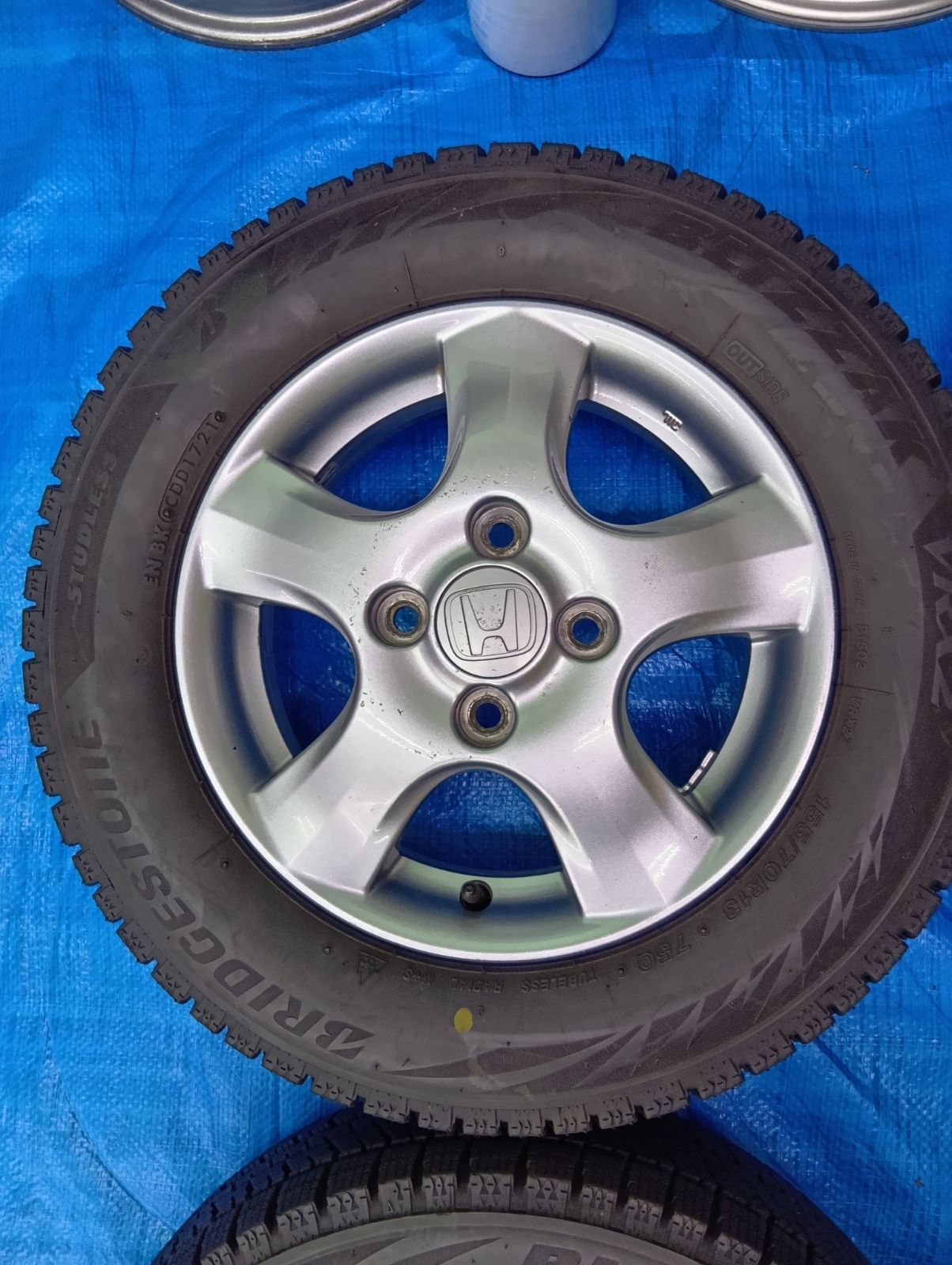 ENKEI ホンダ バモス 155/70R13 スタッドレスタイヤ 純正アルミ 