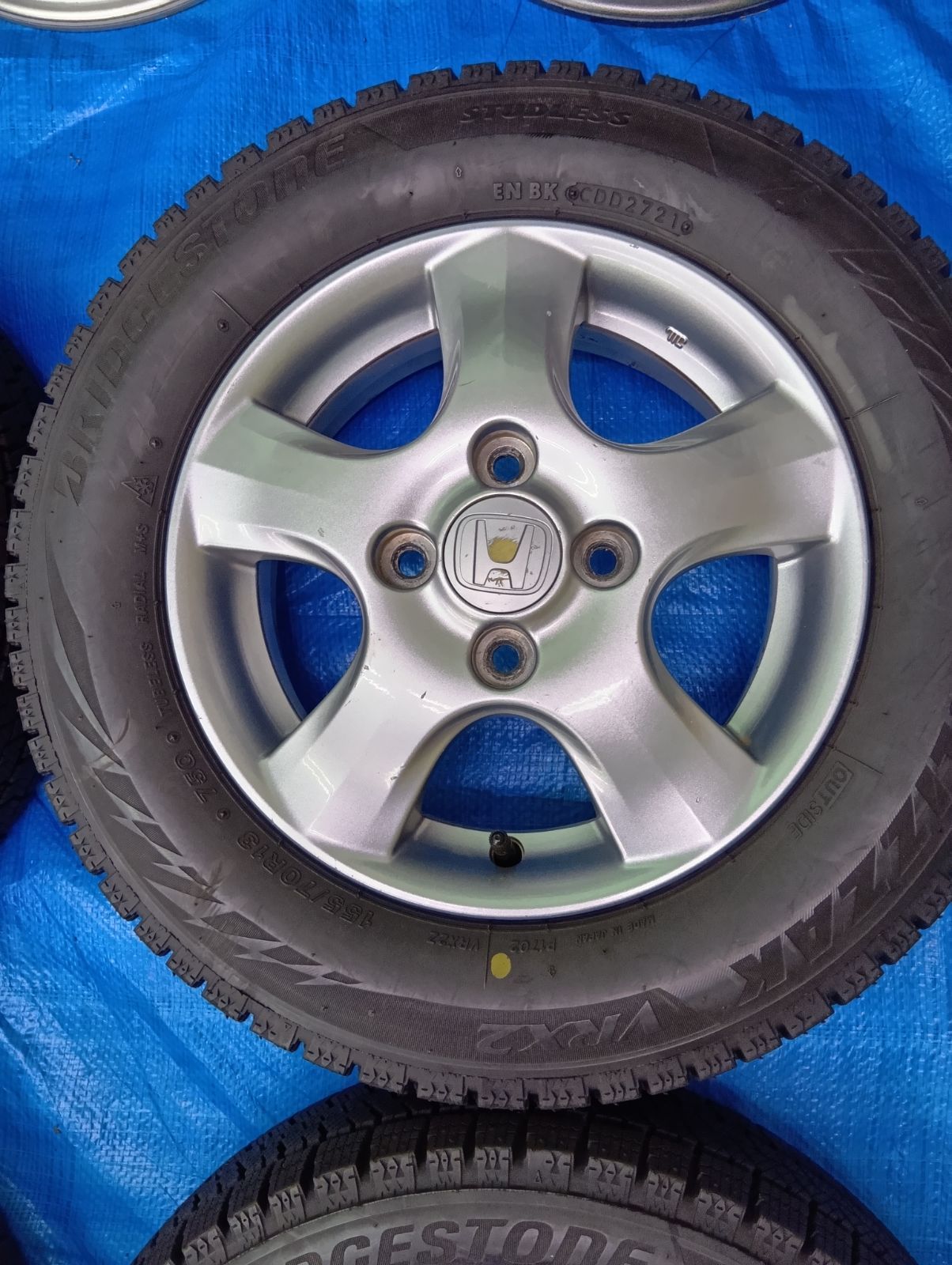 ENKEI ホンダ バモス 155/70R13 スタッドレスタイヤ 純正アルミ 