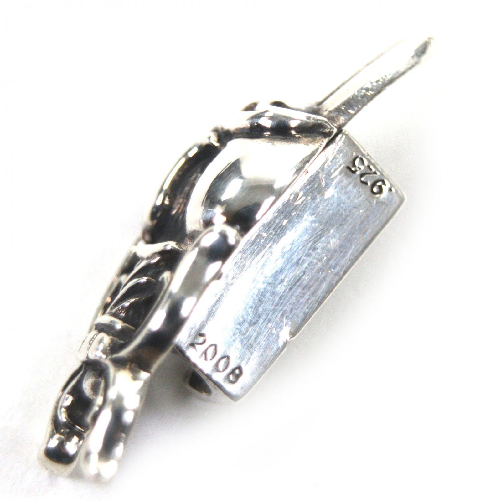 美品▽CHROME HEARTS クロムハーツ 925 ダガーハート ヘアゴム ヘア