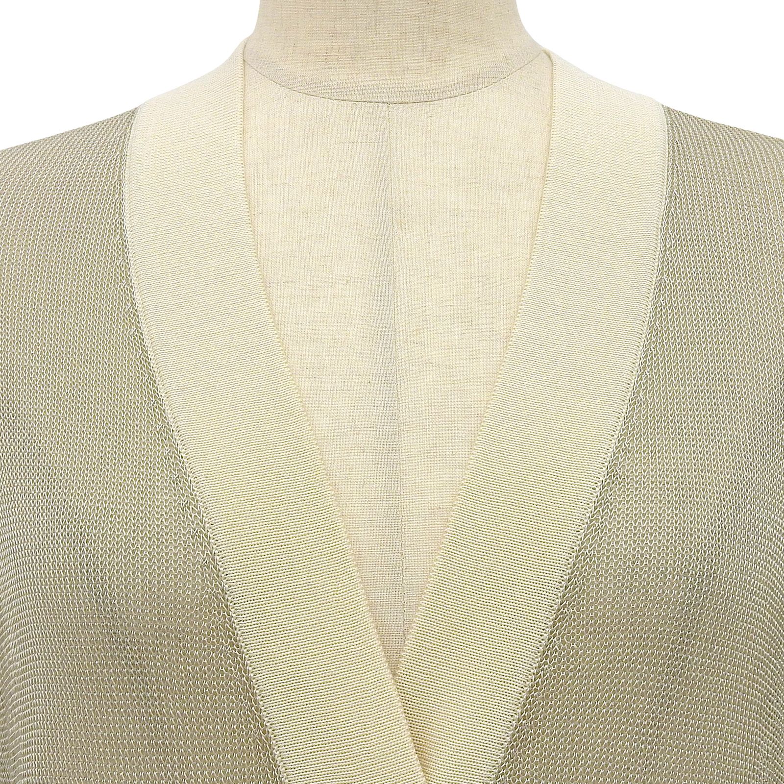 極美品△HERMES エルメス シルク混 メッシュ Vネック ニット