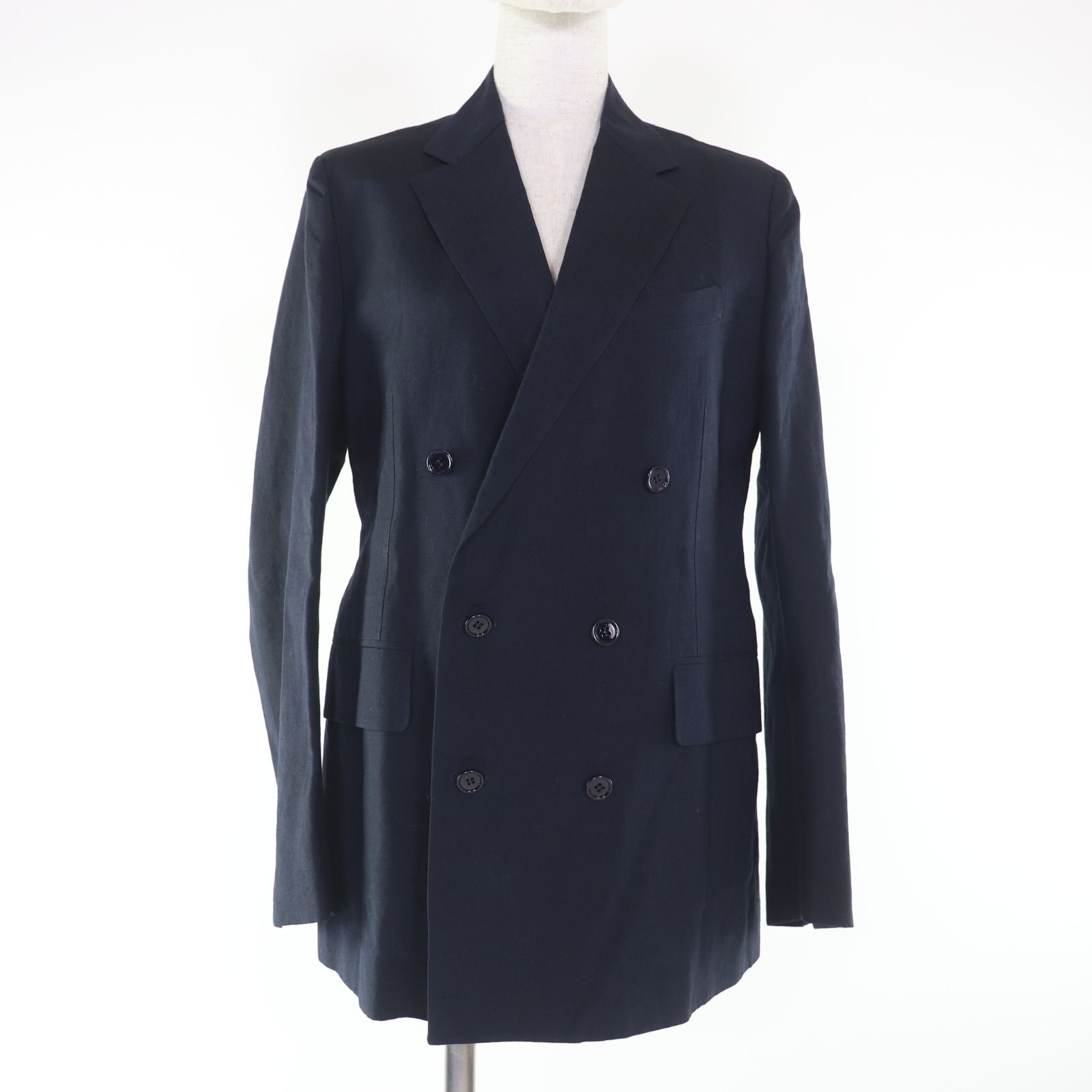 美品△DRAWER ドゥロワー 6522-299-0636 ウール リネン 裏地シルク100