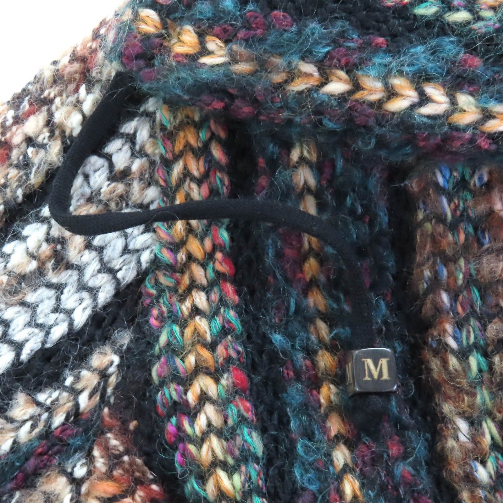 美品◇Missoni ミッソーニ ウール モヘア混 ストライプ柄 ニットコート