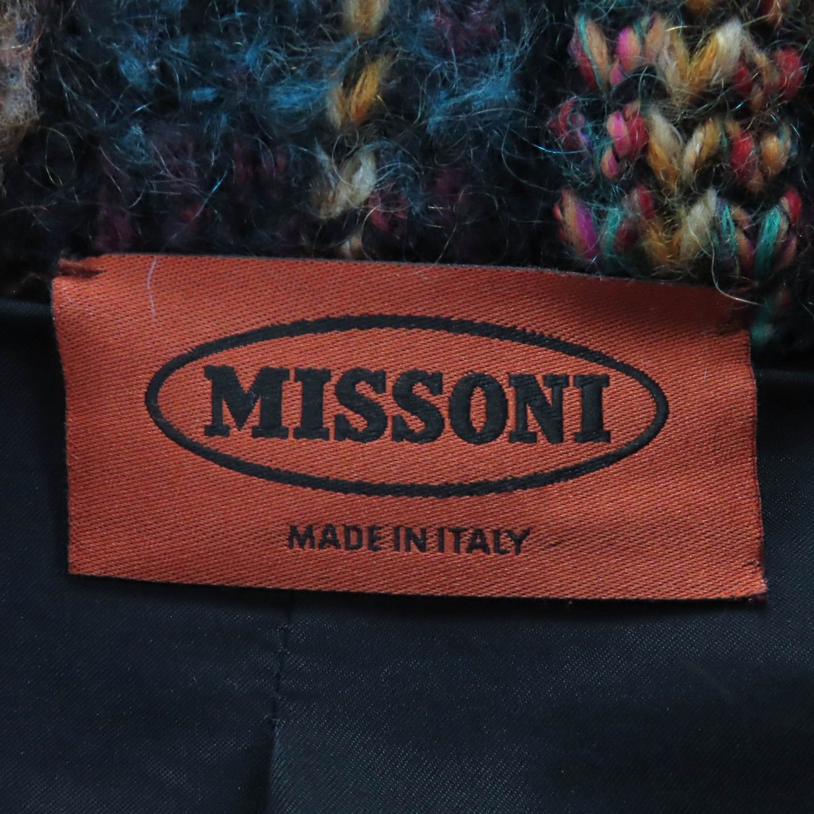 美品◇Missoni ミッソーニ ウール モヘア混 ストライプ柄 ニットコート
