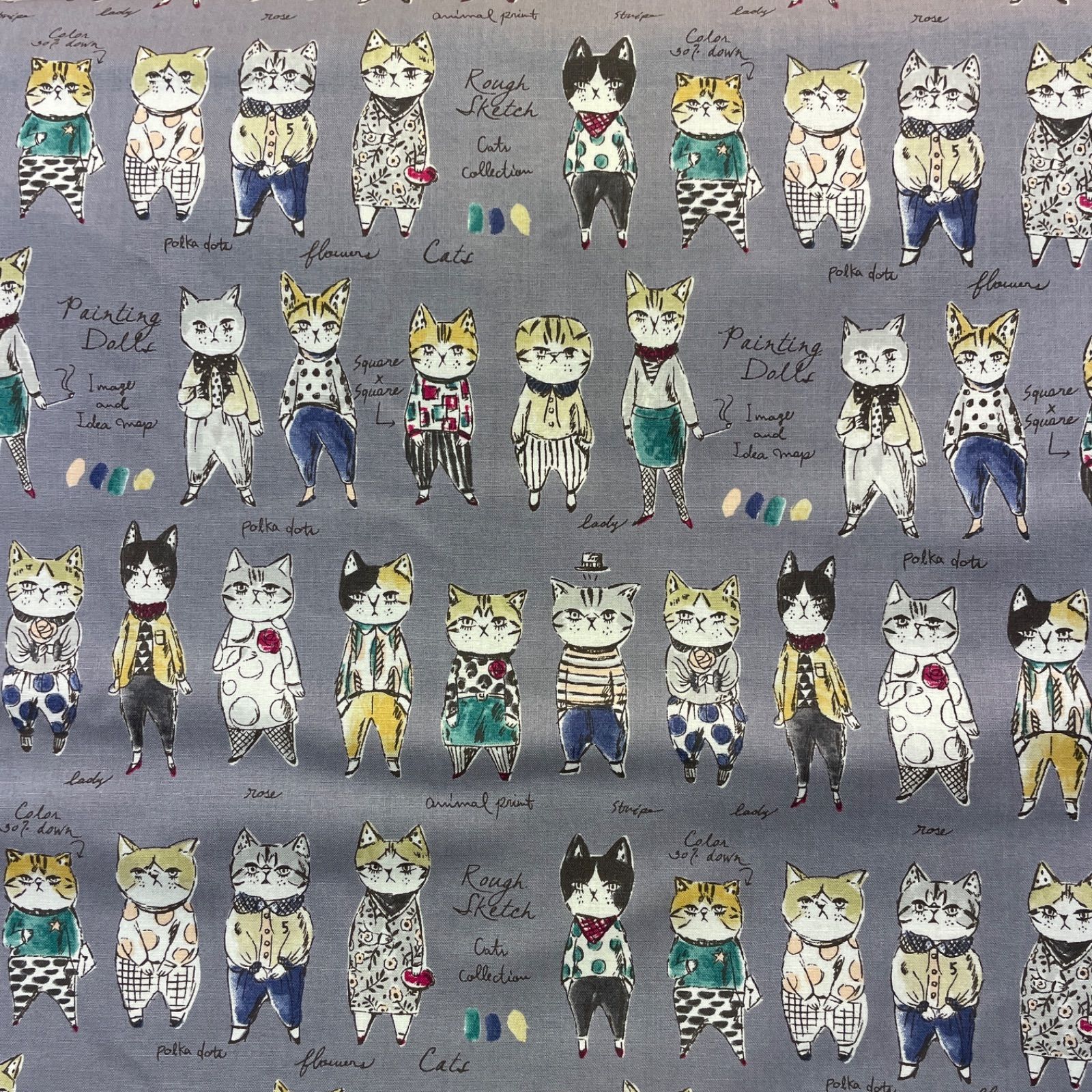 S-970 YUWA ネコ柄 灰色 1m - メルカリ