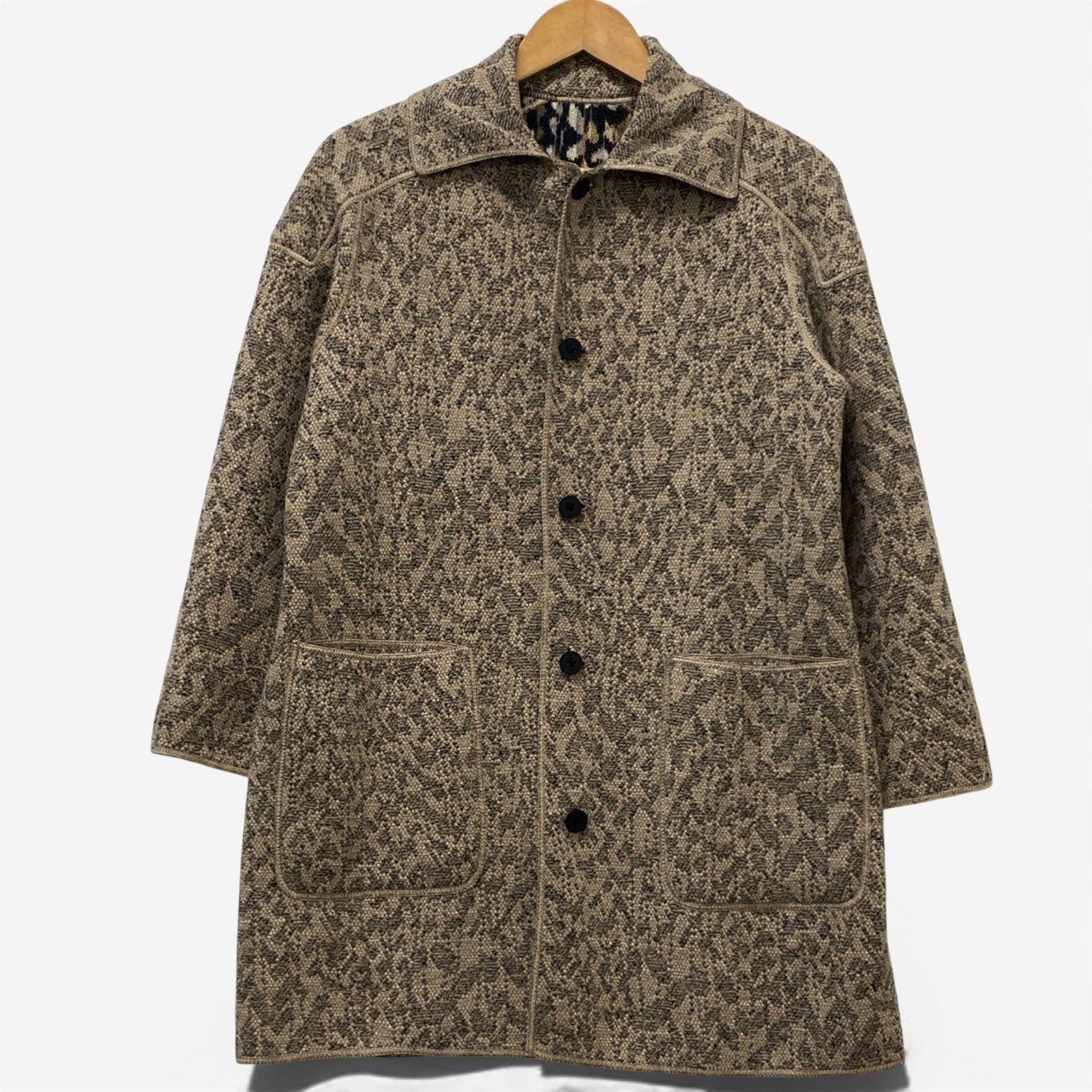 11a30 【美品】MISSONI ミッソーニ ウールニットリバーシブルコート