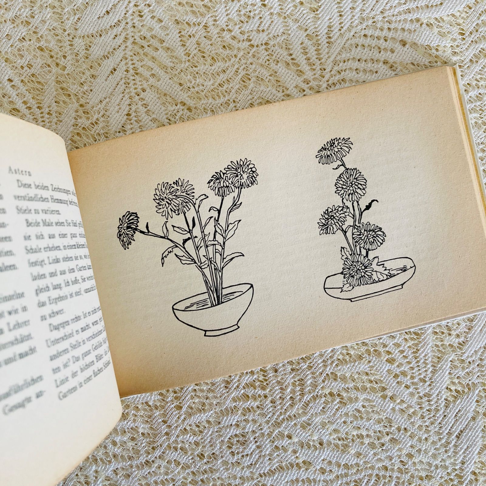 花を美しく生けるためのガイドブック ドイツ語古書 インテリア洋書