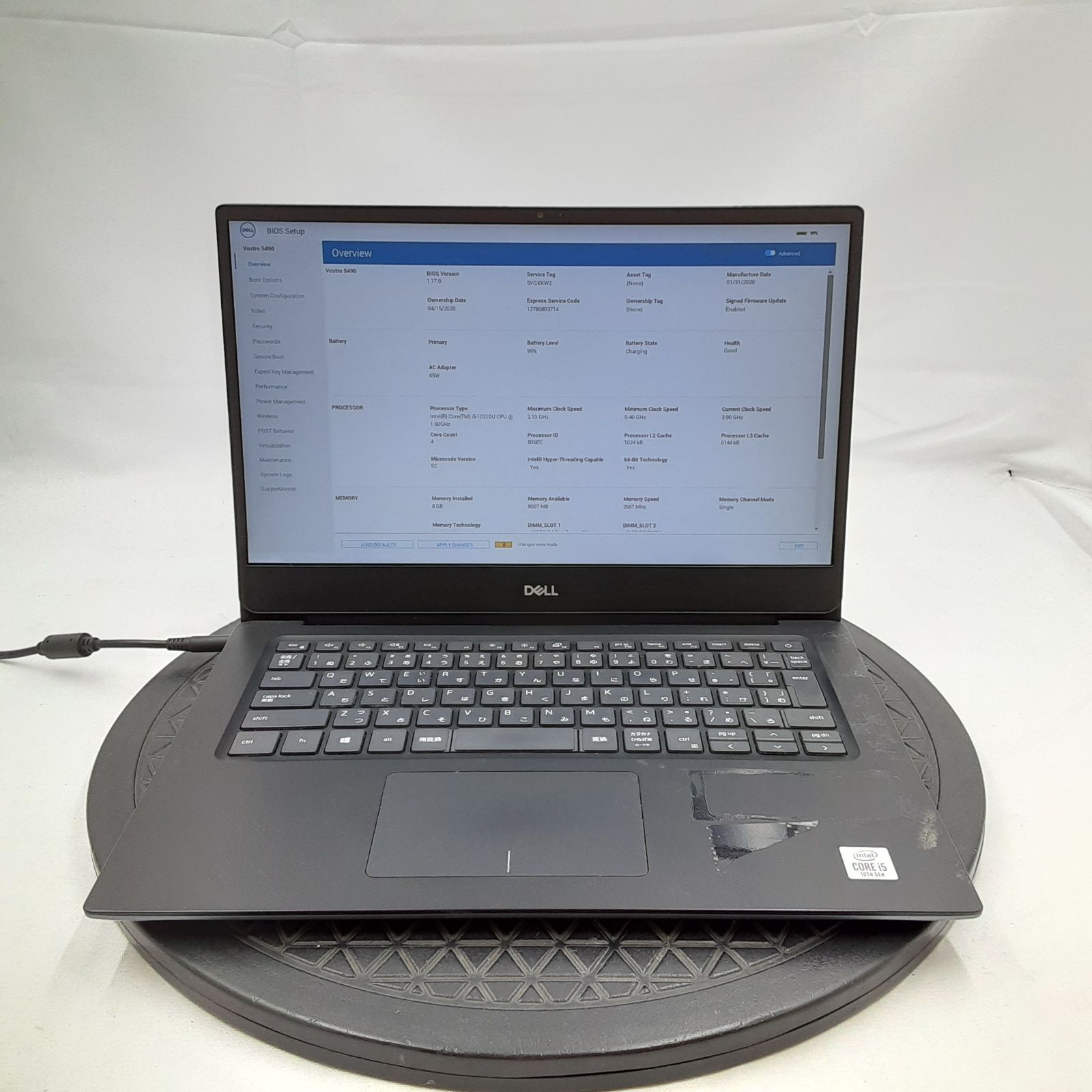 DELL Vostro 5391 i5-10210U ジャンク 中古 DELL VOSTRO 5391 (Intel core i5 10210U 1.6GHz/8GB/SSD256GB