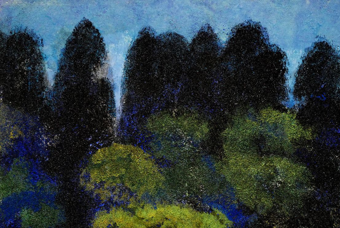 高山 辰雄「野」日本画・P6号・鑑定証書付 文化勲章 百貨店個展 東山魁