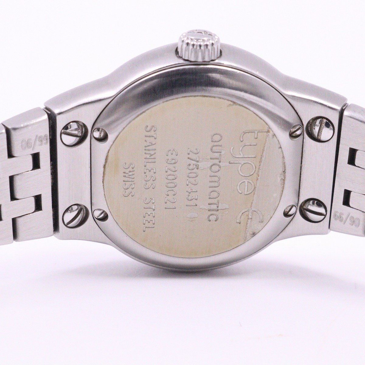 EBEL エベル タイプE 自動巻き レディース 腕時計 黒文字盤 純正SS