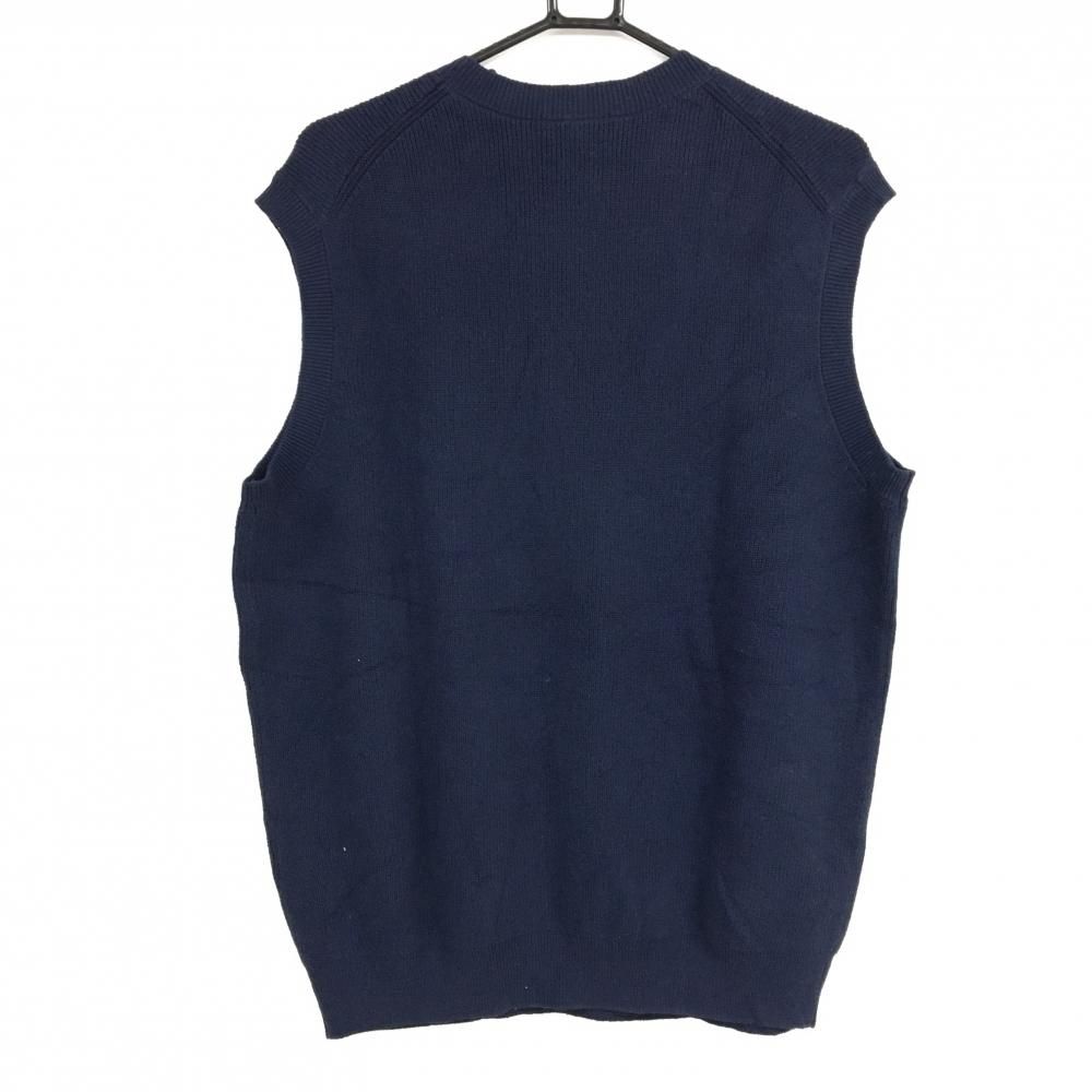 超美品】キャロウェイ ニットベスト ネイビー ロゴ刺しゅう 麻混