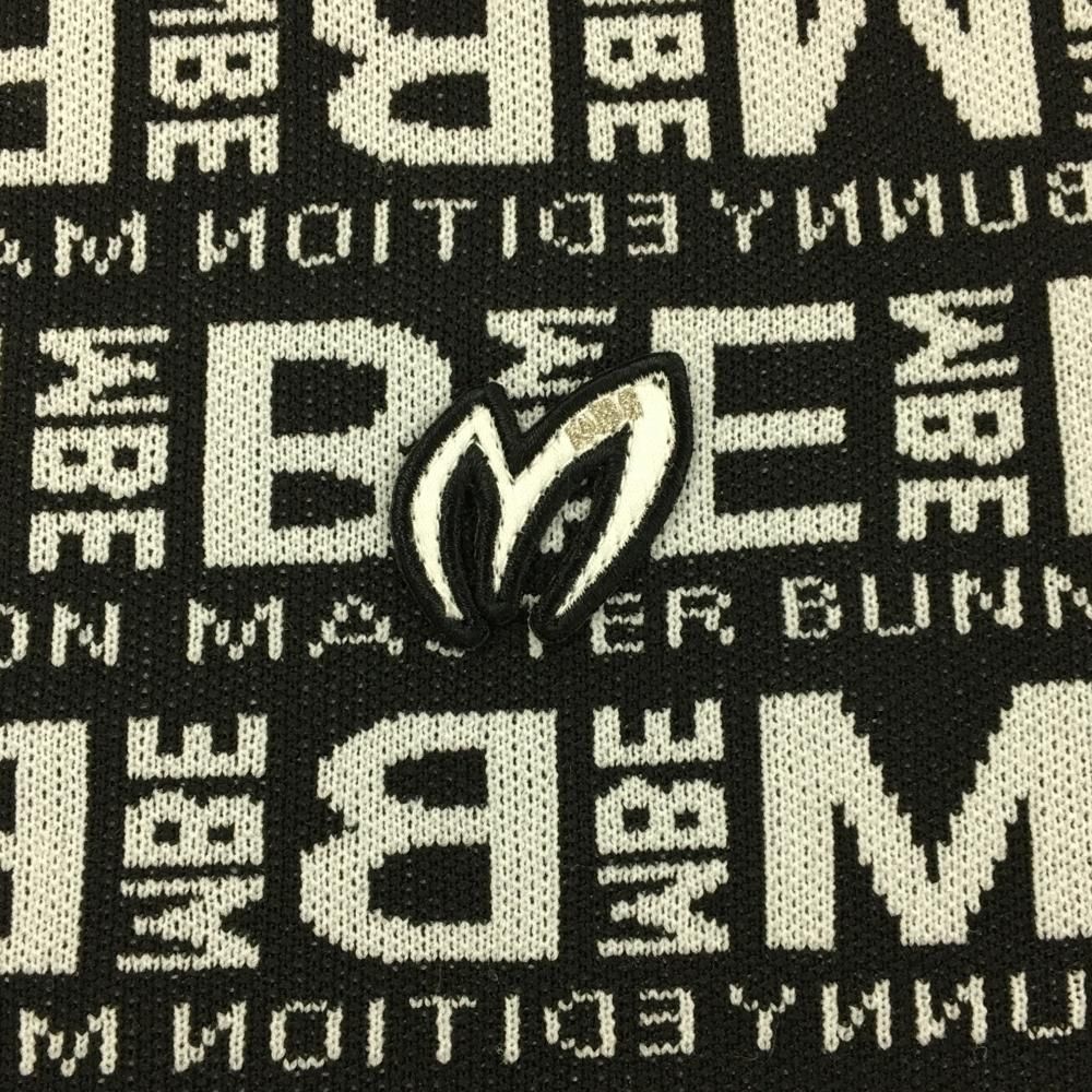 超美品】マスターバニー セーター 黒×白 ロゴ総柄 ニット メンズ 6(XL