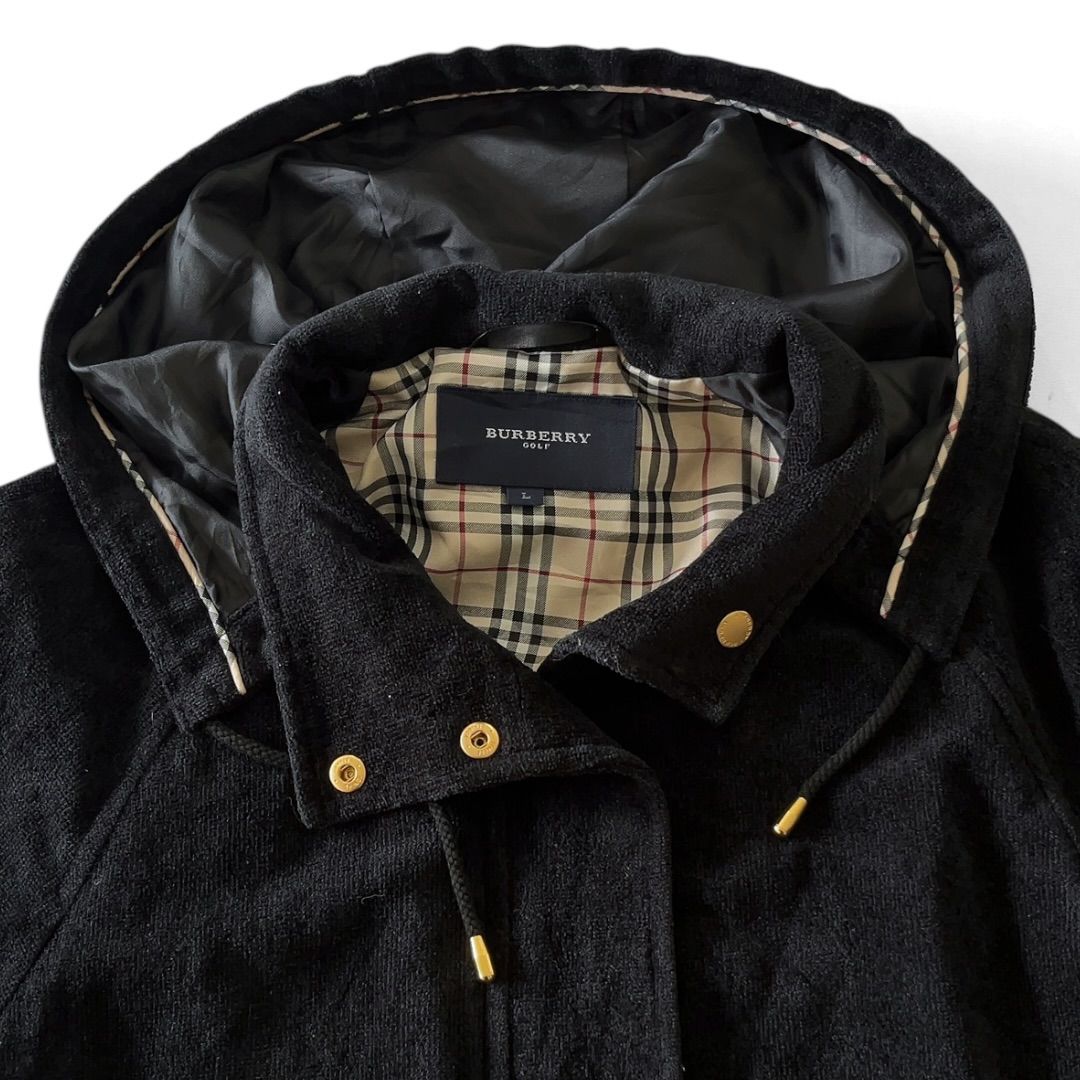 BURBERRY GOLF バーバリーゴルフ フーデッドコート ゴールド金具 金