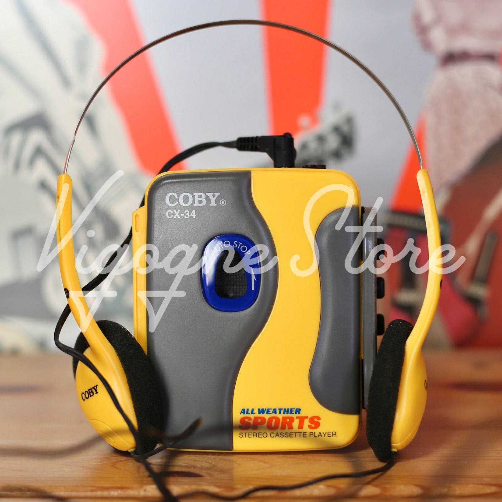 COBY CX-34 ALL WEATHER SPORTS カセットプレーヤー 純正ヘッドホン付