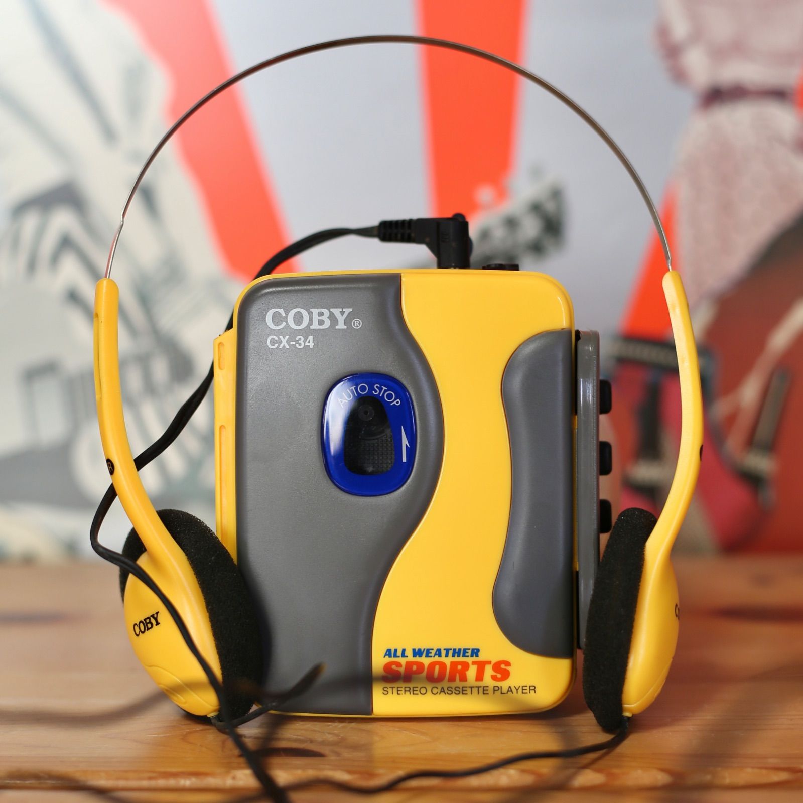 COBY CX-34 ALL WEATHER SPORTS カセットプレーヤー 純正ヘッドホン付