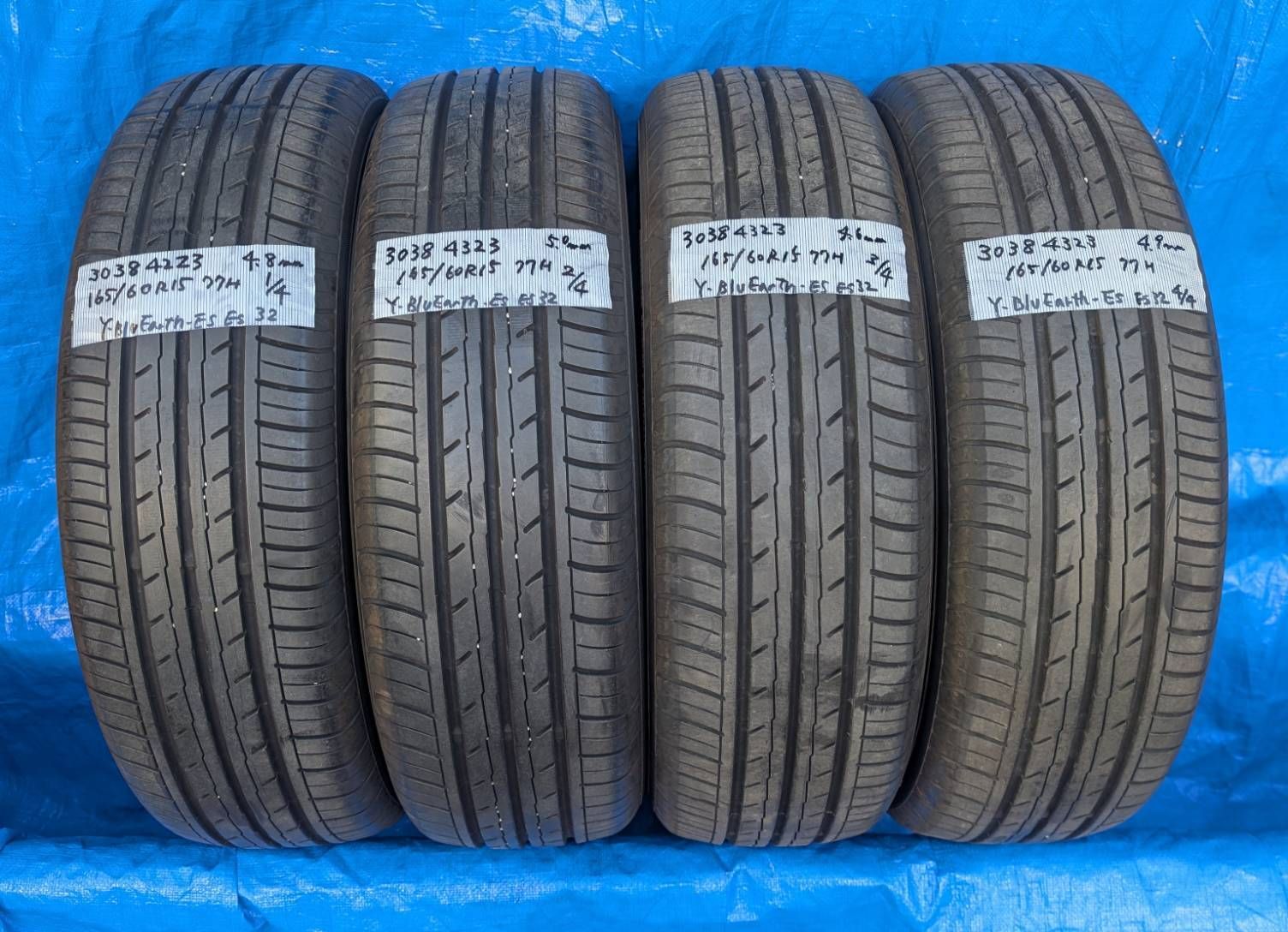 3038) 165/60R15 77H ヨコハマタイヤ BluEarth Es ES32 2023年製 中古