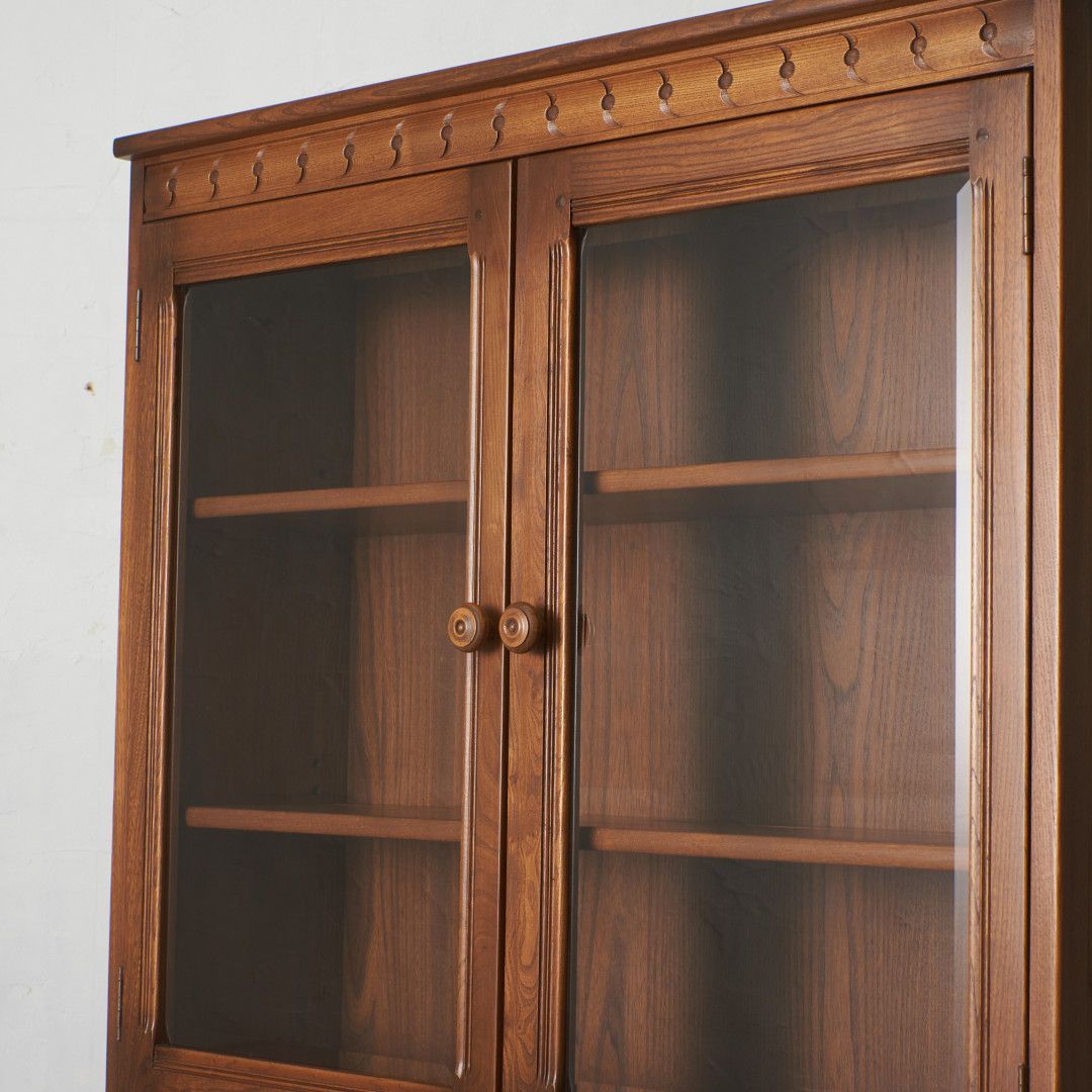 送料別売】 本棚 飾り棚 ガラス ercol オールドコロニアル