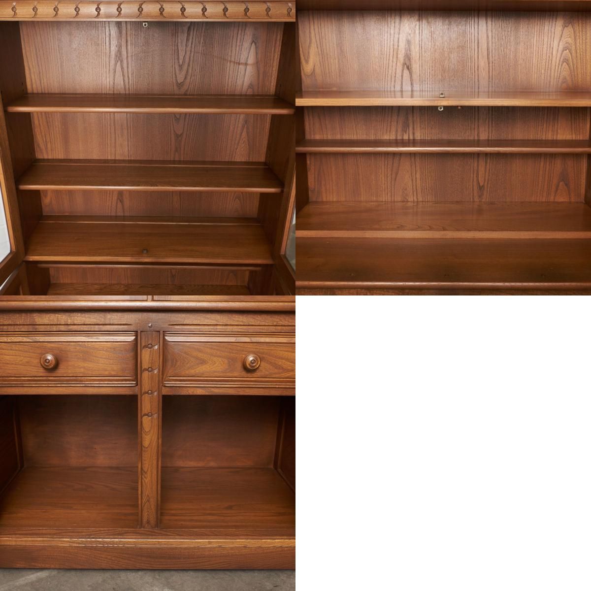 送料別売】 本棚 飾り棚 ガラス ercol オールドコロニアル