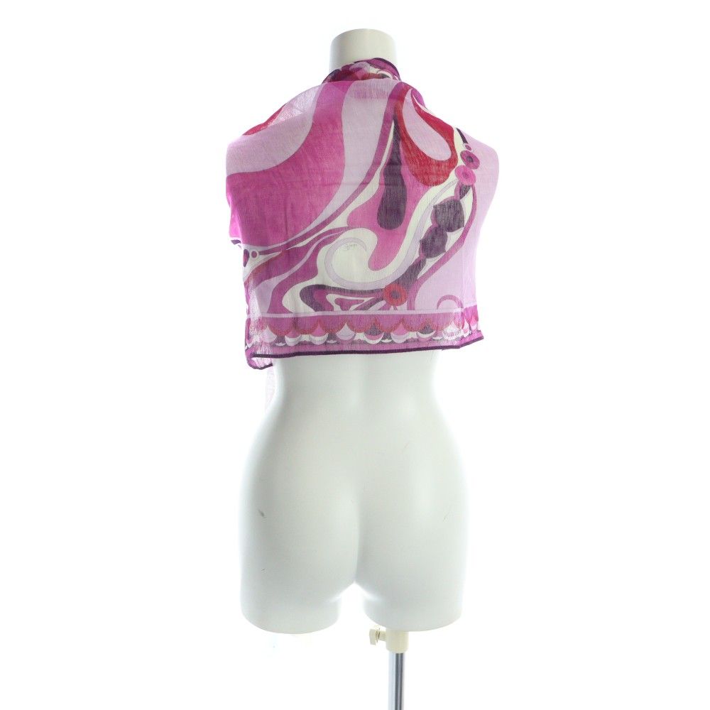 エミリオプッチ EMILIO PUCCI 大判ストール スカーフ 麻 リネン ロゴ