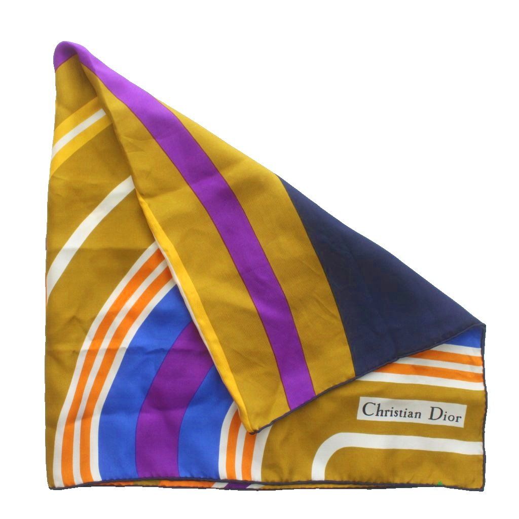 クリスチャンディオール Christian Dior スカーフ 大判 絹 シルク ロゴ