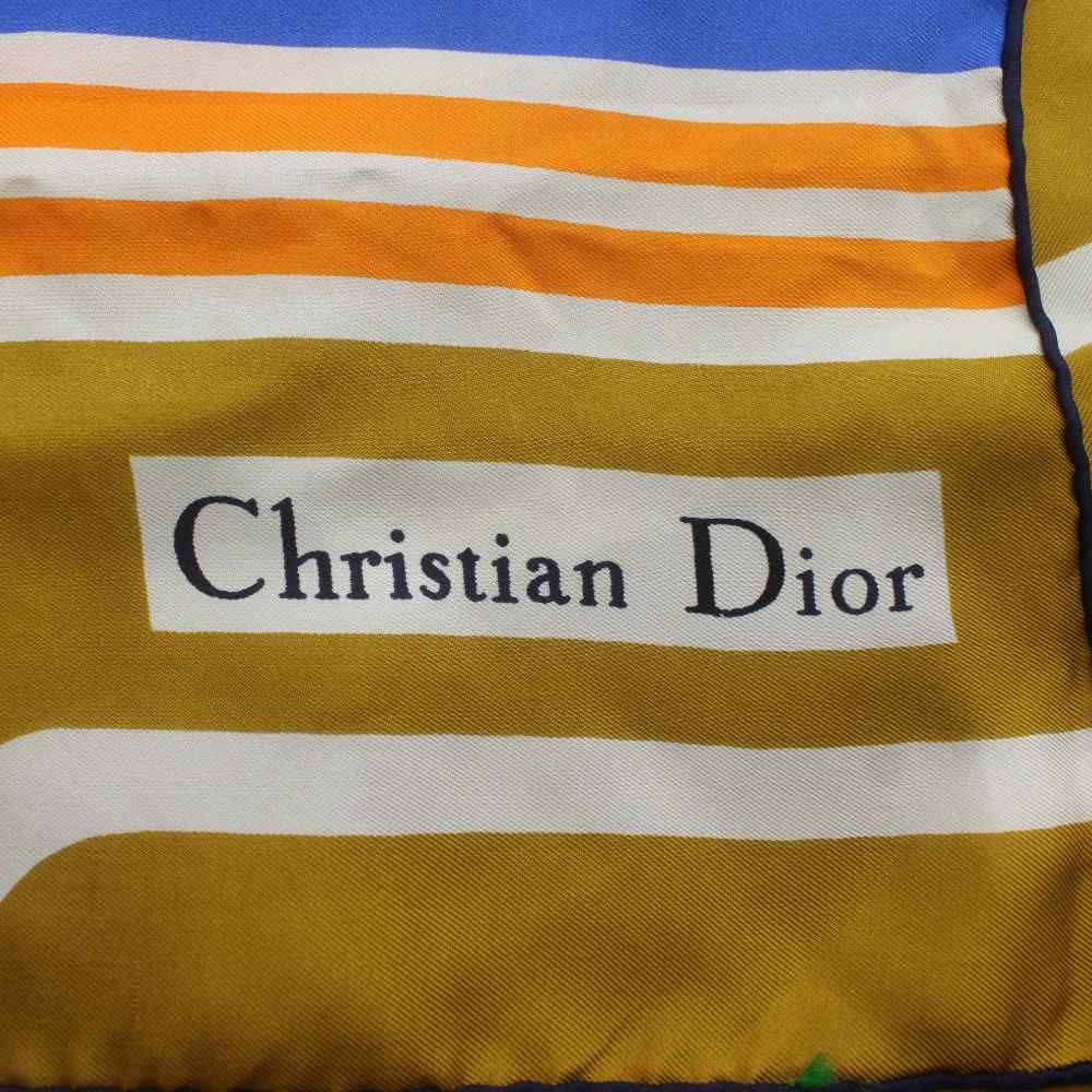 クリスチャンディオール Christian Dior スカーフ 大判 絹 シルク ロゴ