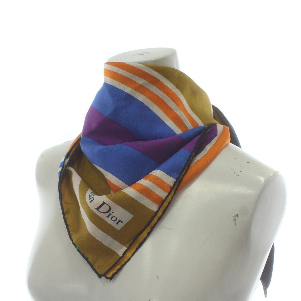 クリスチャンディオール Christian Dior スカーフ 大判 絹 シルク ロゴ