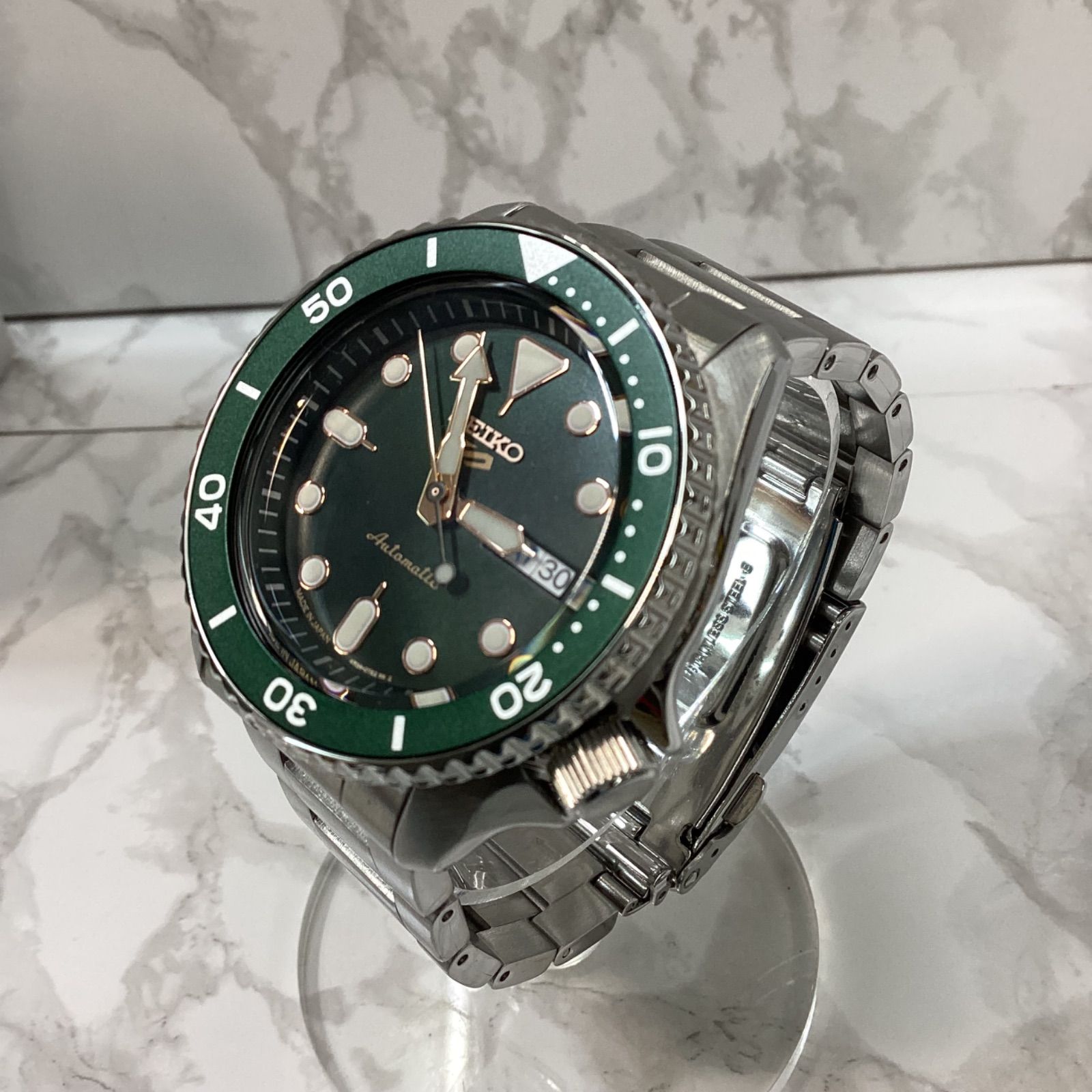 中古・極美品】SEIKO 5スポーツ メカニカル 4R36-07G グリーン文字盤