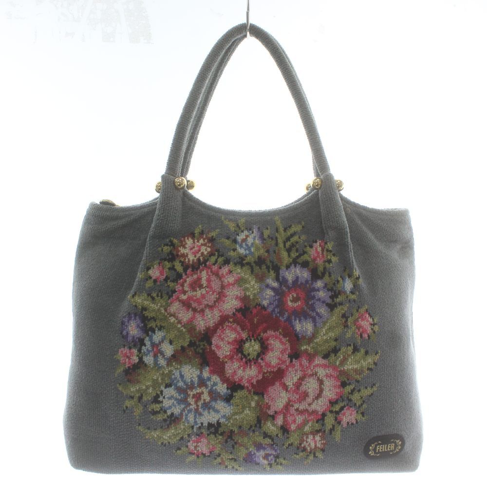 フェイラー FEILER トートバッグ ハンド シュニール織 花柄 ロゴ