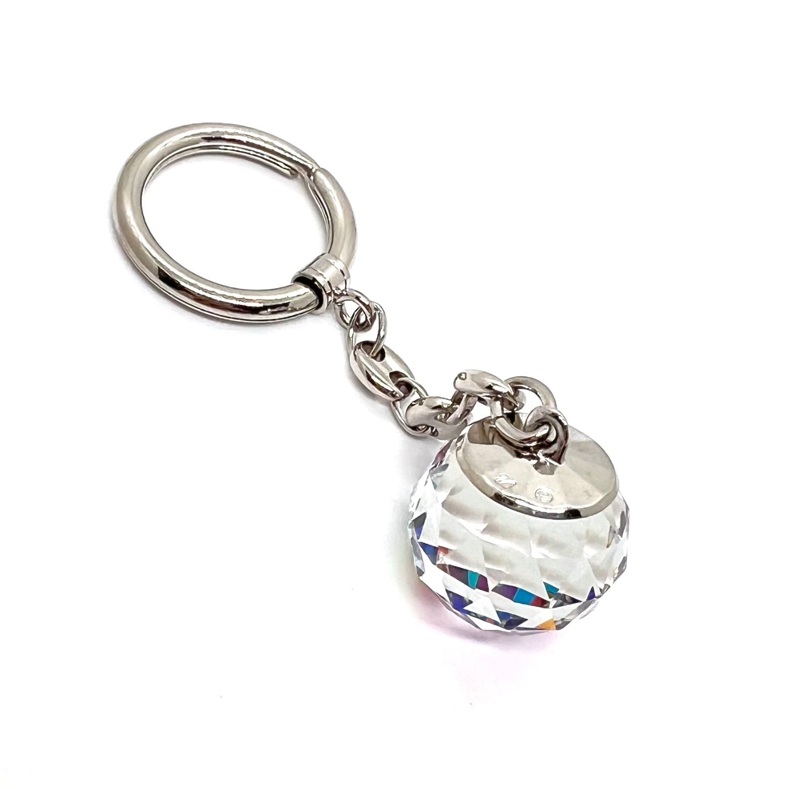 美品☆ SWAROVSKI スワロフスキー クリスタル キーリング ボール
