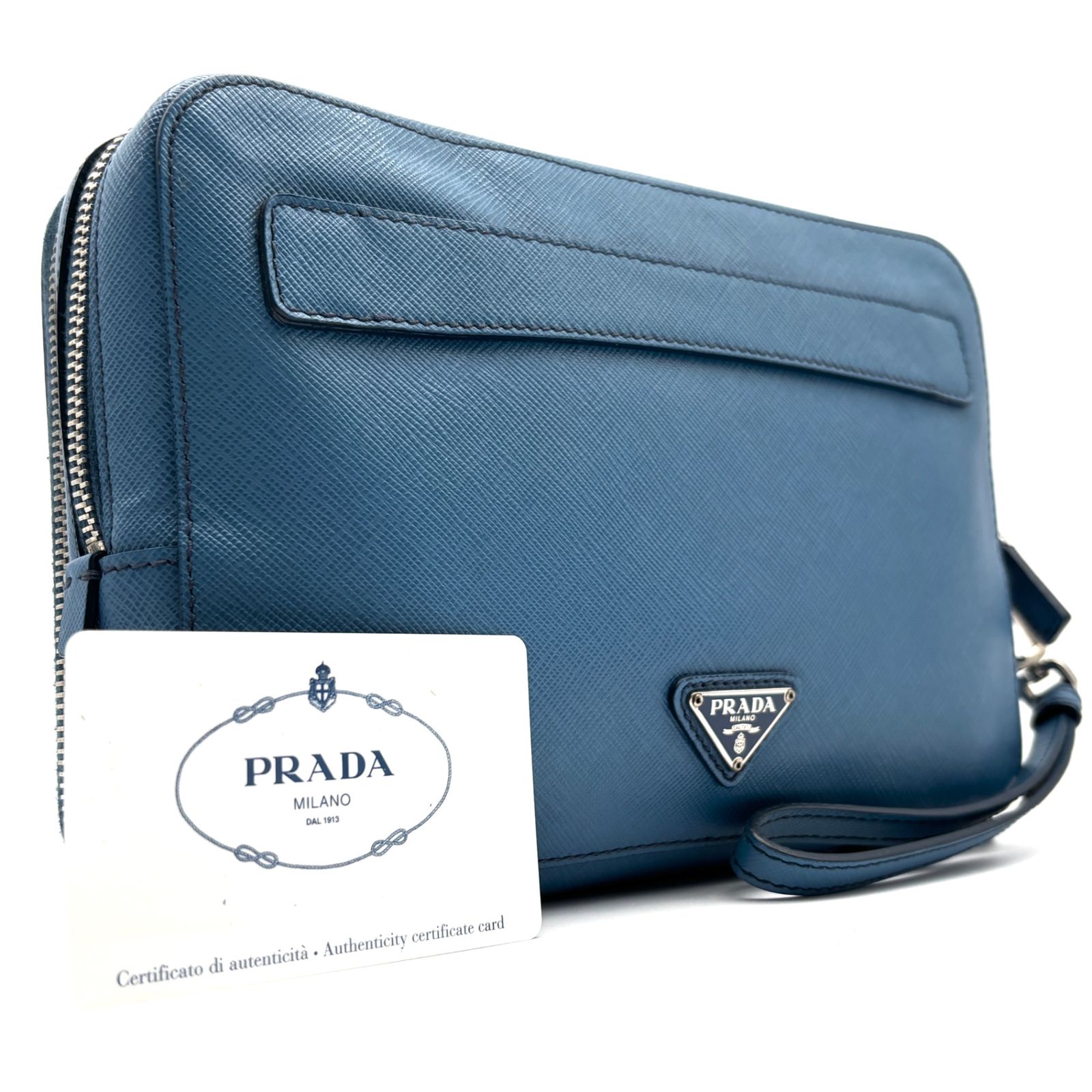 美品・希少色 PRADA プラダ クラッチバッグ セカンドバッグ 三角ロゴ