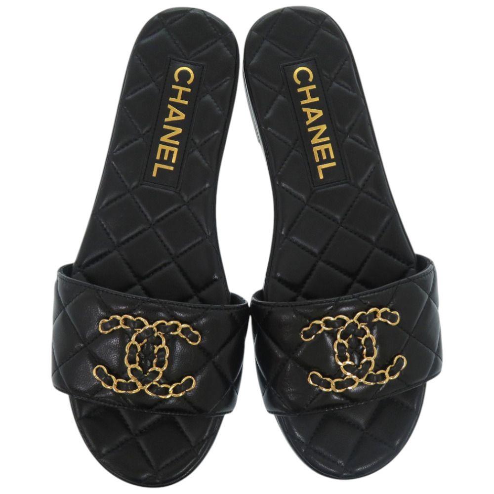 未使用品 シャネル ココマーク キルティング レザー ブラック G33954