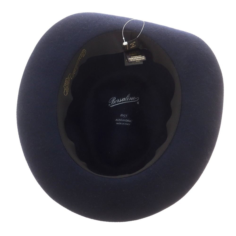 中古】ボルサリーノ Borsalino ファーフェルト 中折れ ハット ネイビー