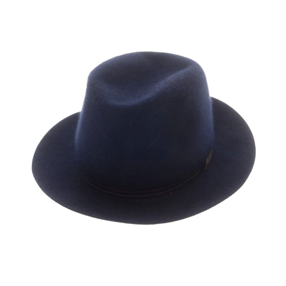 中古】ボルサリーノ Borsalino ファーフェルト 中折れ ハット ネイビー