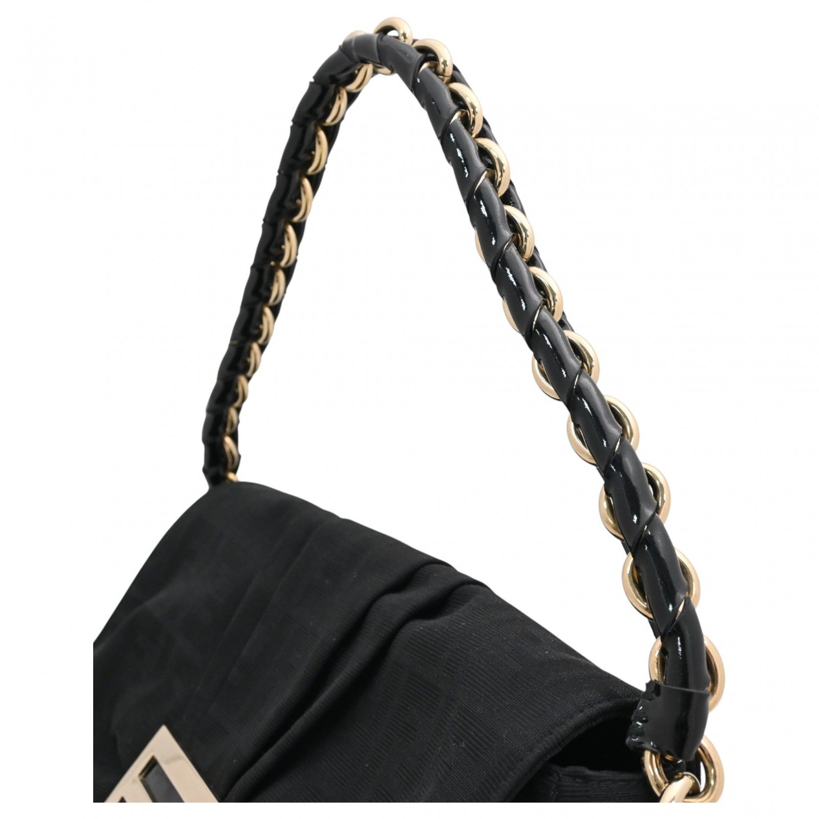 フェンディ ミア ズッカ ロゴ チェーン ショルダーバッグ ブラック