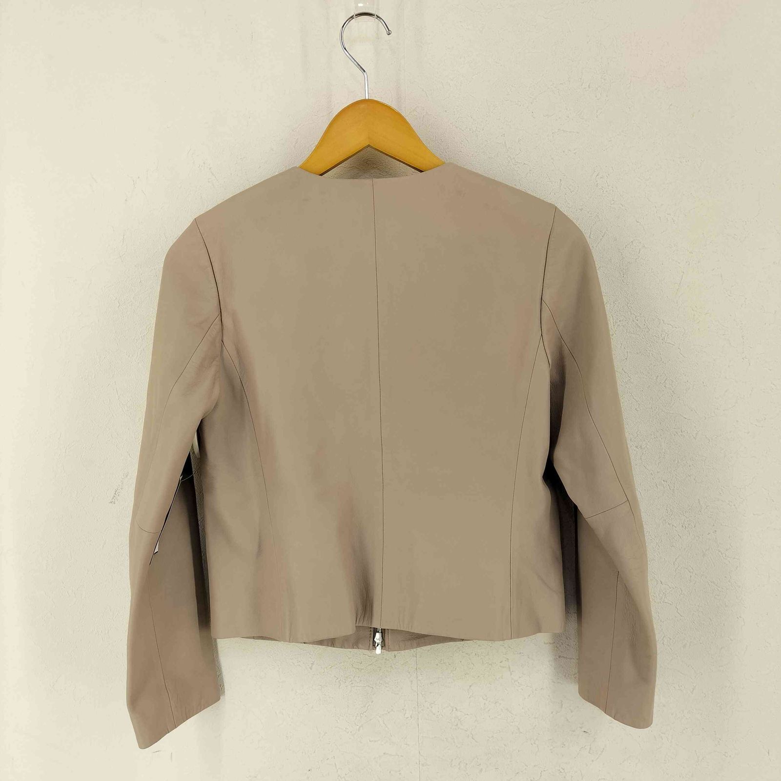 Ballsey ラムレザーノーカラージャケット ベージュ 36*ZC570