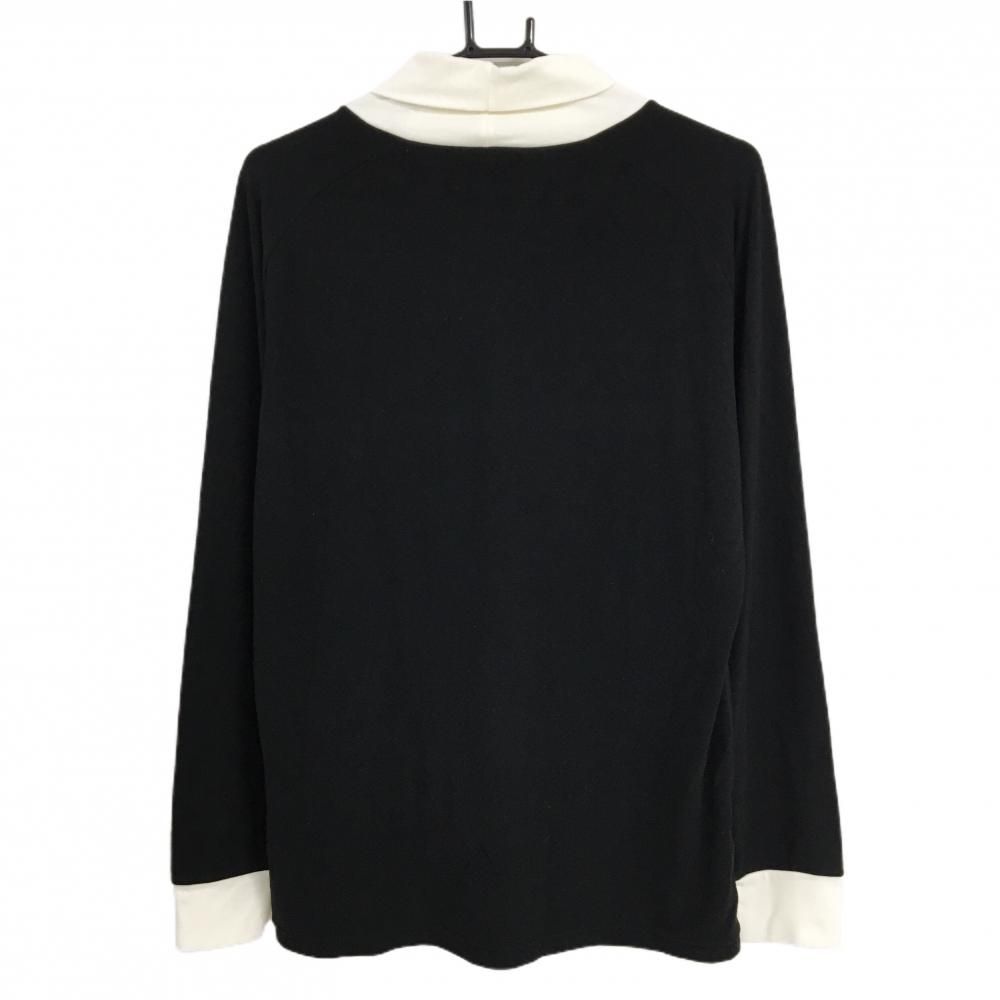 超美品】マークアンドロナ 長袖ハイネックシャツ 黒×白 微起毛素材