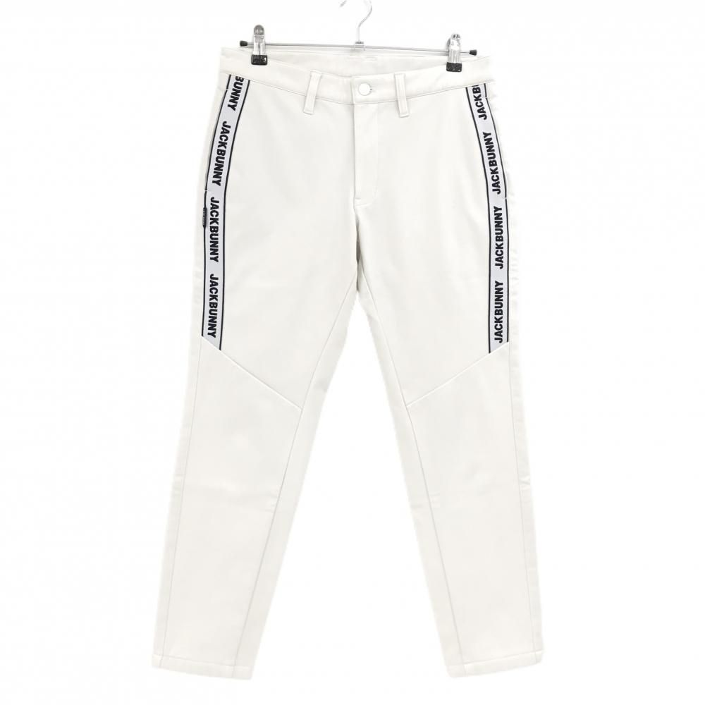 ジャックバニー パンツ 白×黒 サイドロゴテープ 裏起毛 メンズ 4(M