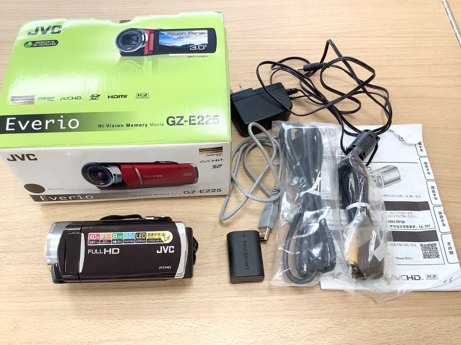 G1581箱説明書あり JVC Everio GZ-E225ハイビジョンメモリムービー