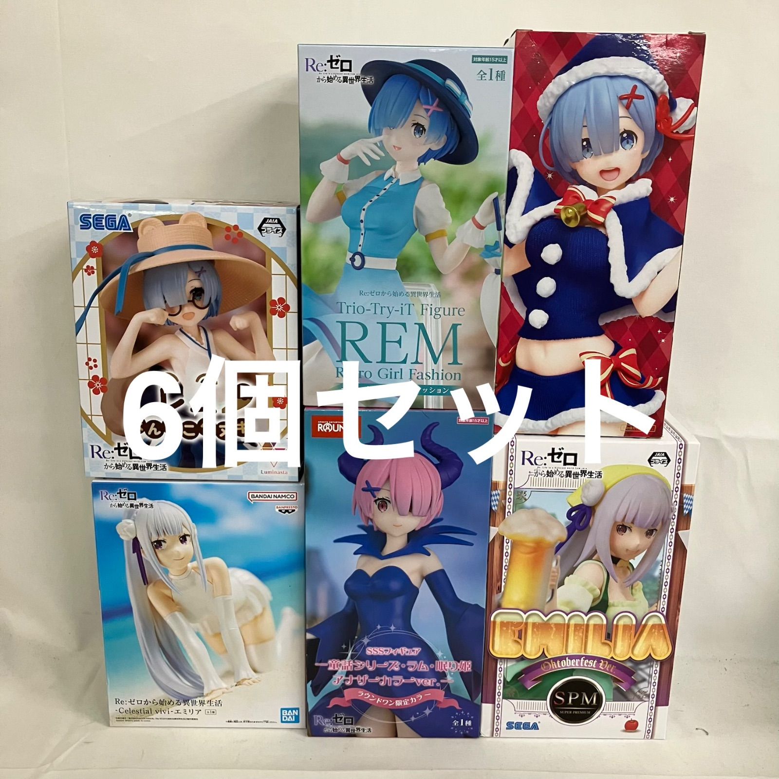 미개봉 Re:Zero − 다른 세상에서의 삶을 시작하다 에밀리아 람렘 피규어 6개 세트 SF1798 c107