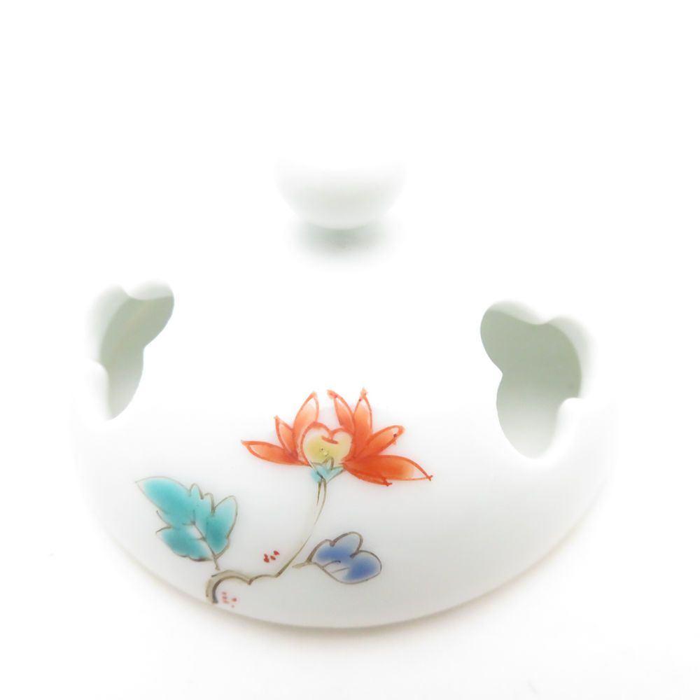 美品 柿右衛門 十三代 酒井田柿右衛門 錦 牡丹文 香炉 香爐 色絵