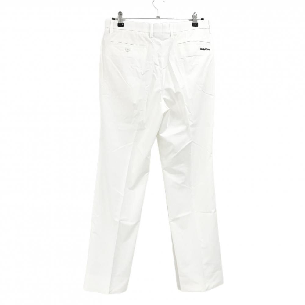 超美品】ブラックアンドホワイト パンツ 白 地模様 ロゴ刺しゅう