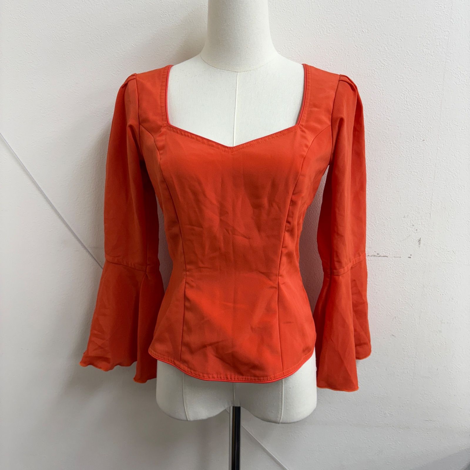 HERMOSA】フラメンコ衣装 トップス ブラウス オレンジ フレア袖 - メルカリ