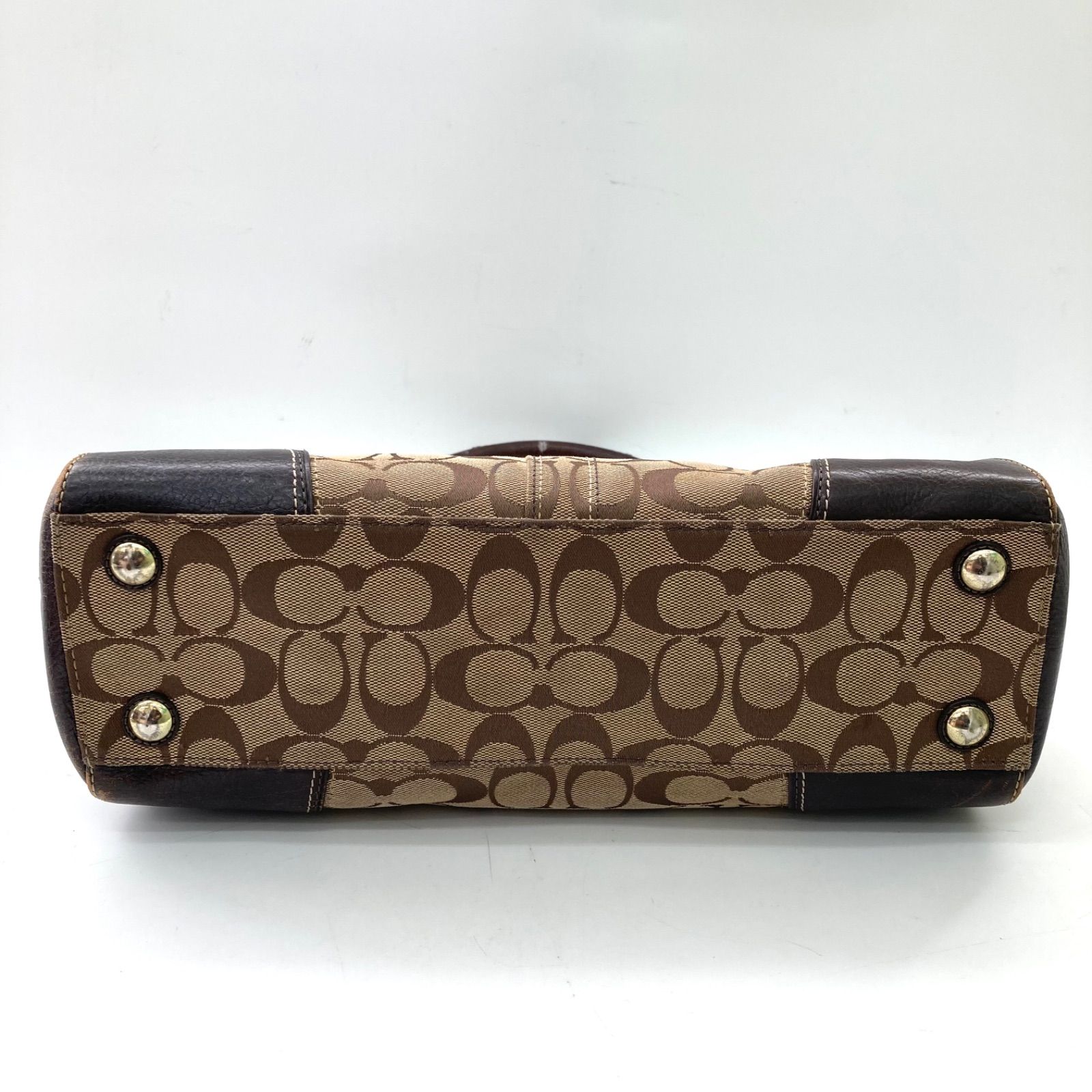 COACH】コーチ ハンドバッグ シグネチャー ブラウン レディース