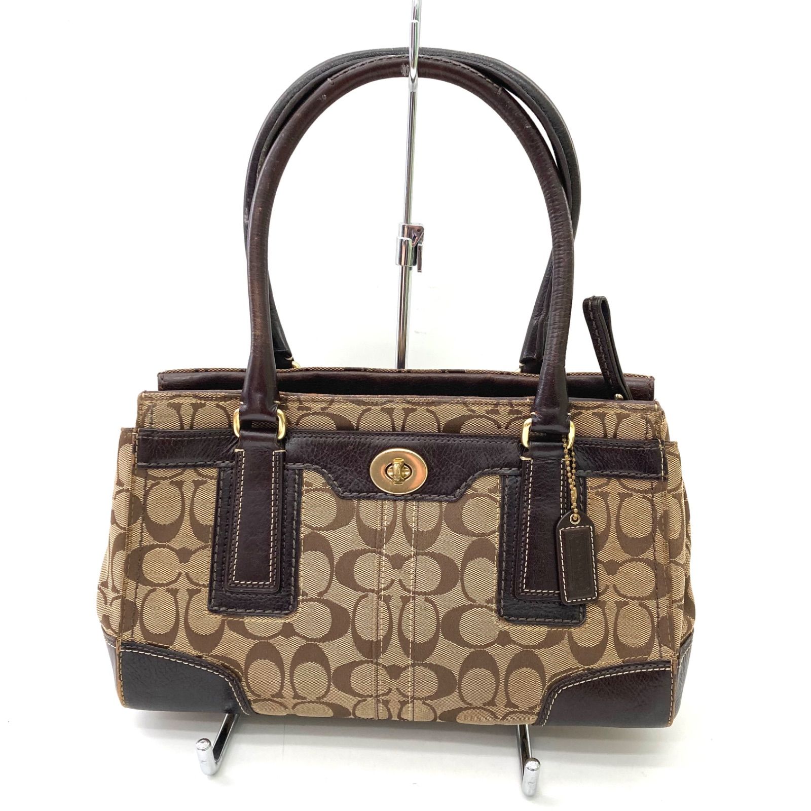 COACH】コーチ ハンドバッグ シグネチャー ブラウン レディース