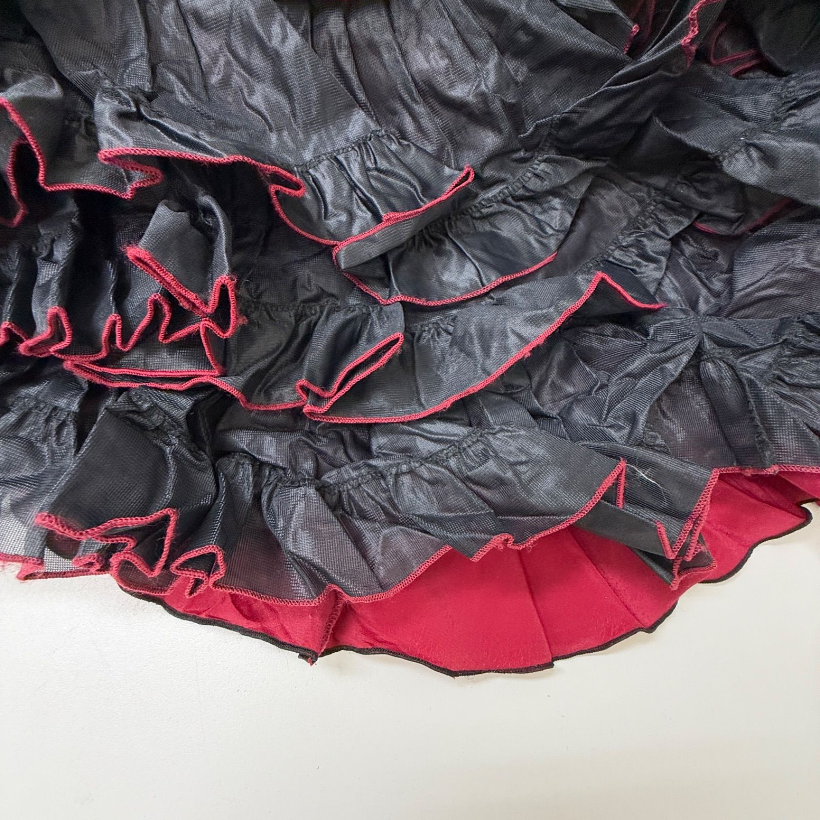 MOLINA】フラメンコ衣装 スカート ファルダ ワインレッド フリル