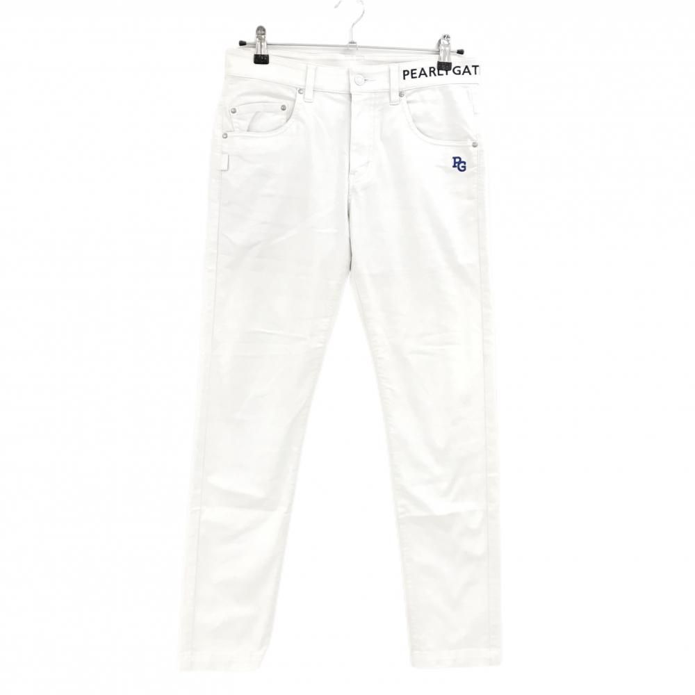 パーリーゲイツ パンツ 白 ポケットロゴプリント メンズ 3(S) ゴルフ